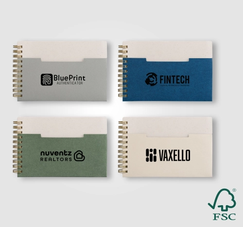 Lino FSC Paper Spiral Binding Horizontal Pocket Notebook - A6